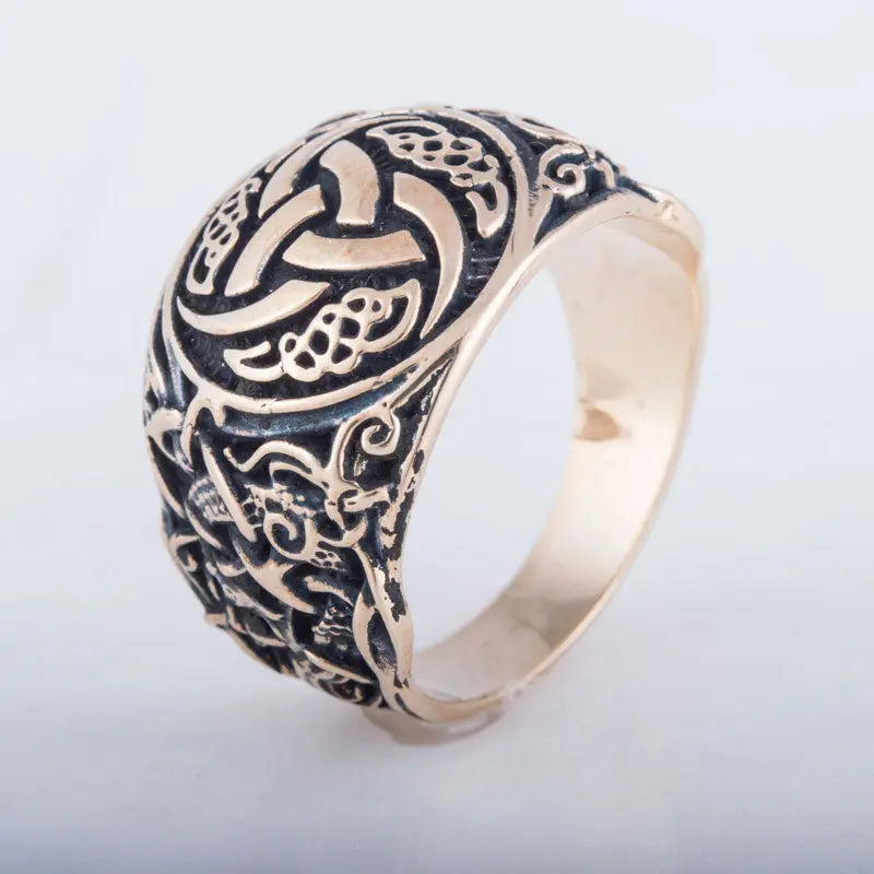 BAGUE TRIPLE CORNE D'ODIN (BRONZE MASSIF) - Viking Héritage