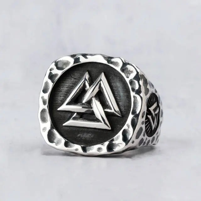 BAGUE VALKNUT ARGENT STERLING .925 - Viking Héritage