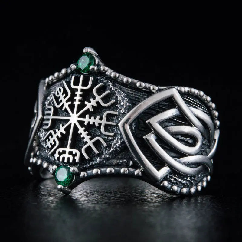 BAGUE VEGVISIR (ARGENT) - Viking Héritage