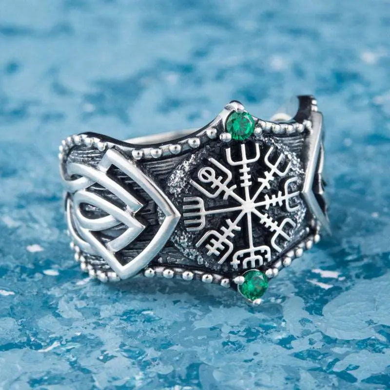 BAGUE VEGVISIR (ARGENT) - Viking Héritage