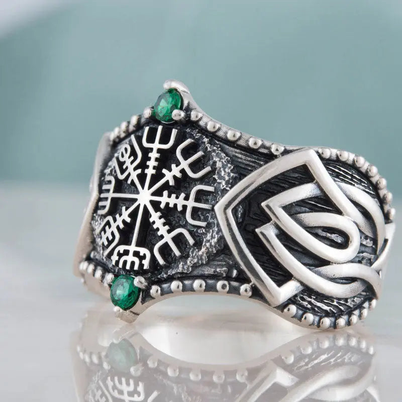 BAGUE VEGVISIR (ARGENT) - Viking Héritage