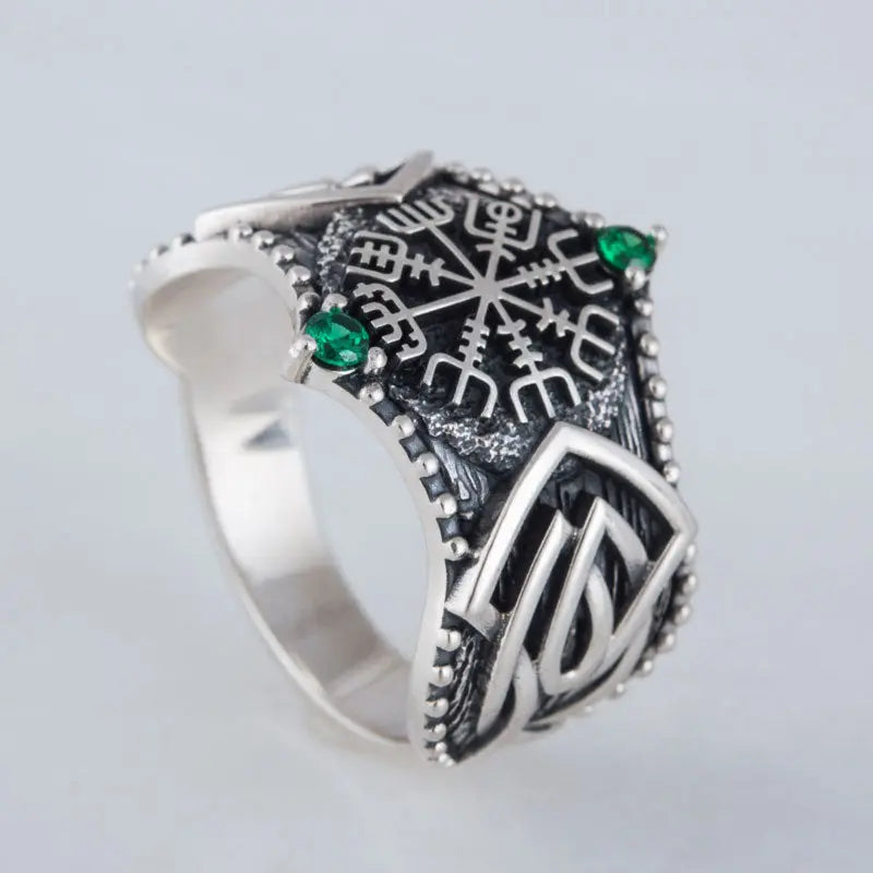 BAGUE VEGVISIR (ARGENT) - Viking Héritage