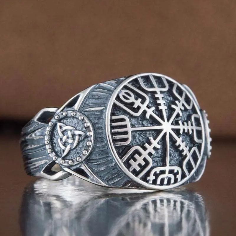 BAGUE VEGVISIR (ARGENT) - Viking Héritage