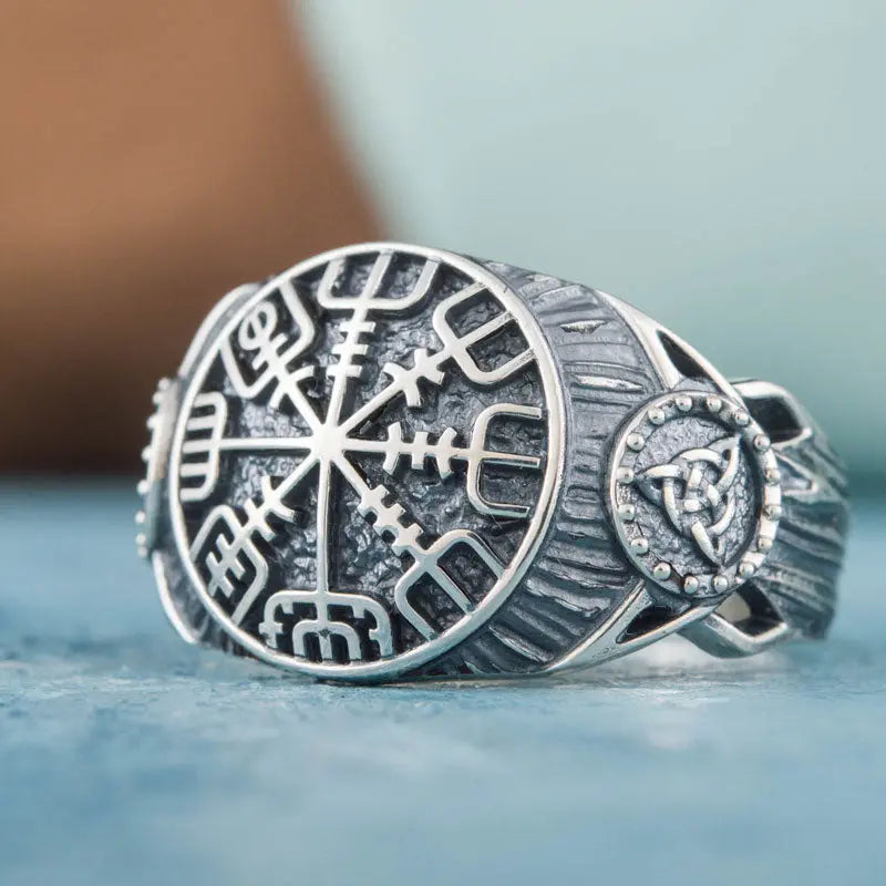 BAGUE VEGVISIR (ARGENT) - Viking Héritage