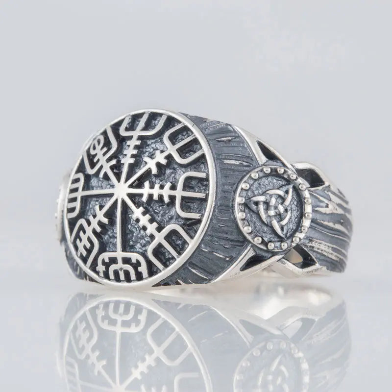 BAGUE VEGVISIR (ARGENT) - Viking Héritage