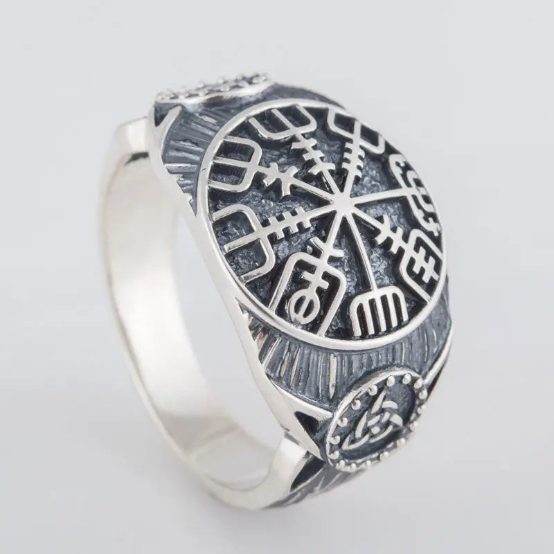 BAGUE VEGVISIR (ARGENT) - Viking Héritage