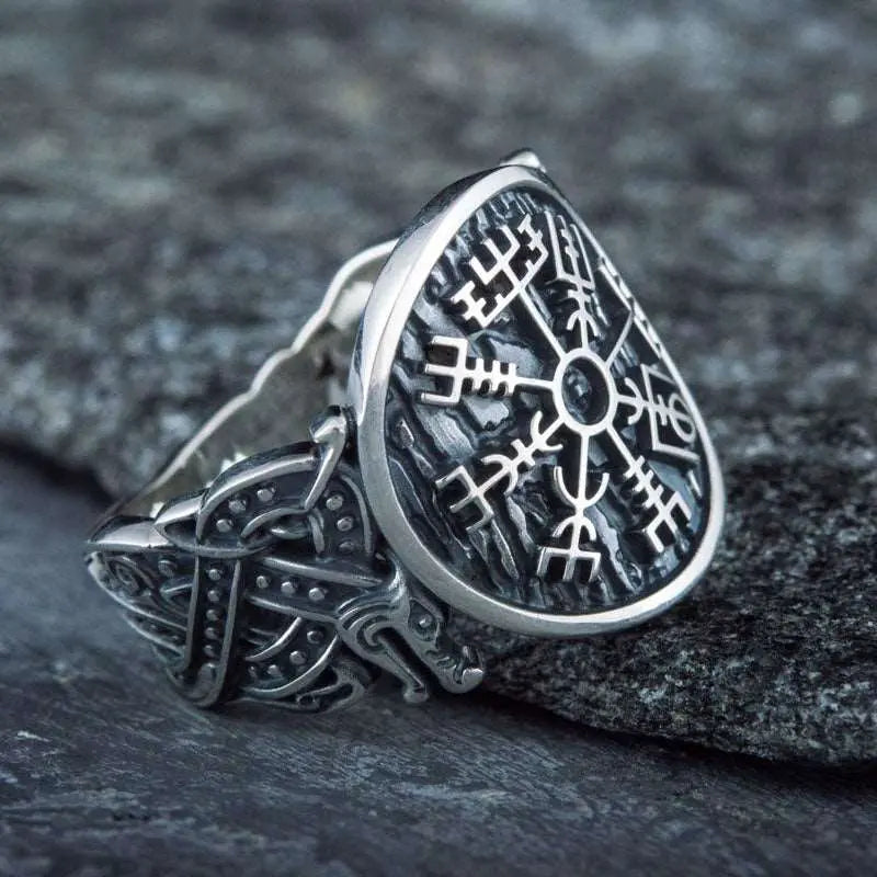 BAGUE VEGVISIR (ARGENT) - Viking Héritage