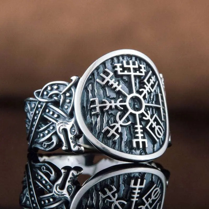 BAGUE VEGVISIR (ARGENT) - Viking Héritage