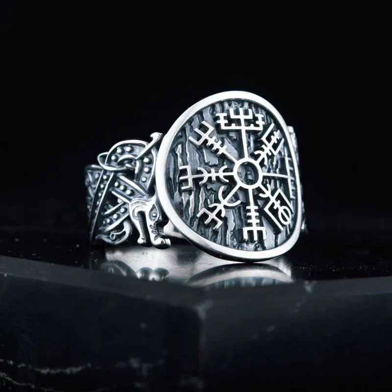BAGUE VEGVISIR (ARGENT) - Viking Héritage