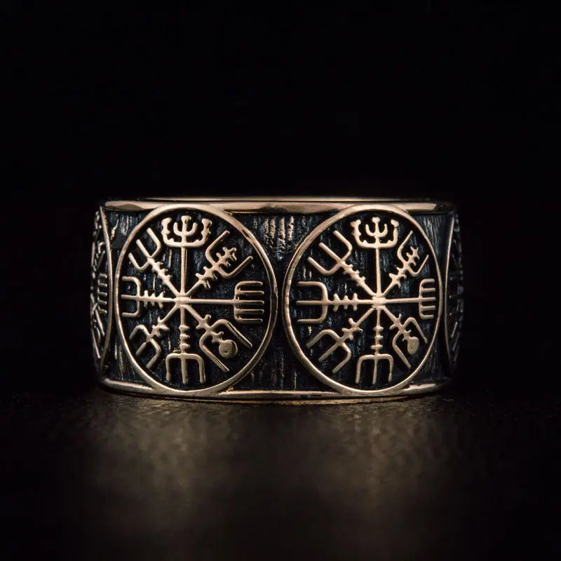 BAGUE VEGVISIR (BRONZE MASSIF) - Viking Héritage
