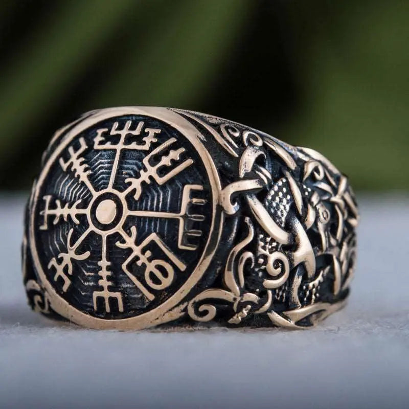 BAGUE VEGVISIR (BRONZE MASSIF) - Viking Héritage