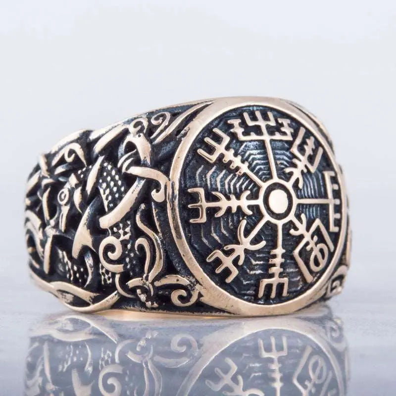BAGUE VEGVISIR (BRONZE MASSIF) - Viking Héritage