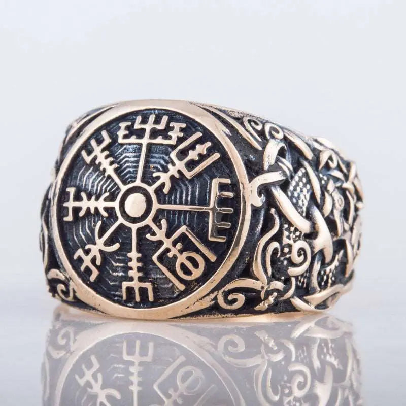 BAGUE VEGVISIR (BRONZE MASSIF) - Viking Héritage