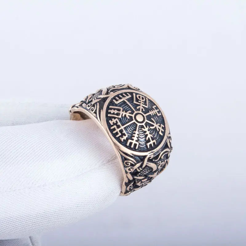 BAGUE VEGVISIR (BRONZE MASSIF) - Viking Héritage