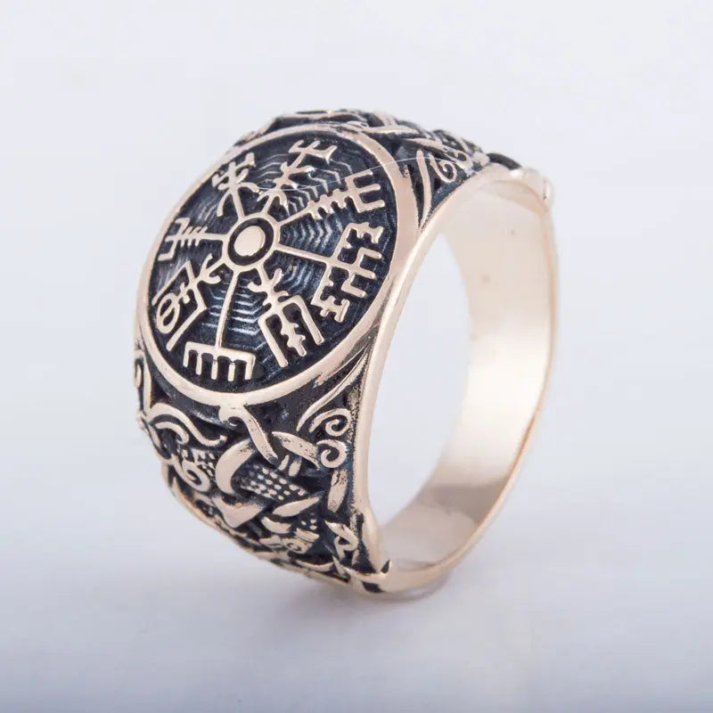 BAGUE VEGVISIR (BRONZE MASSIF) - Viking Héritage