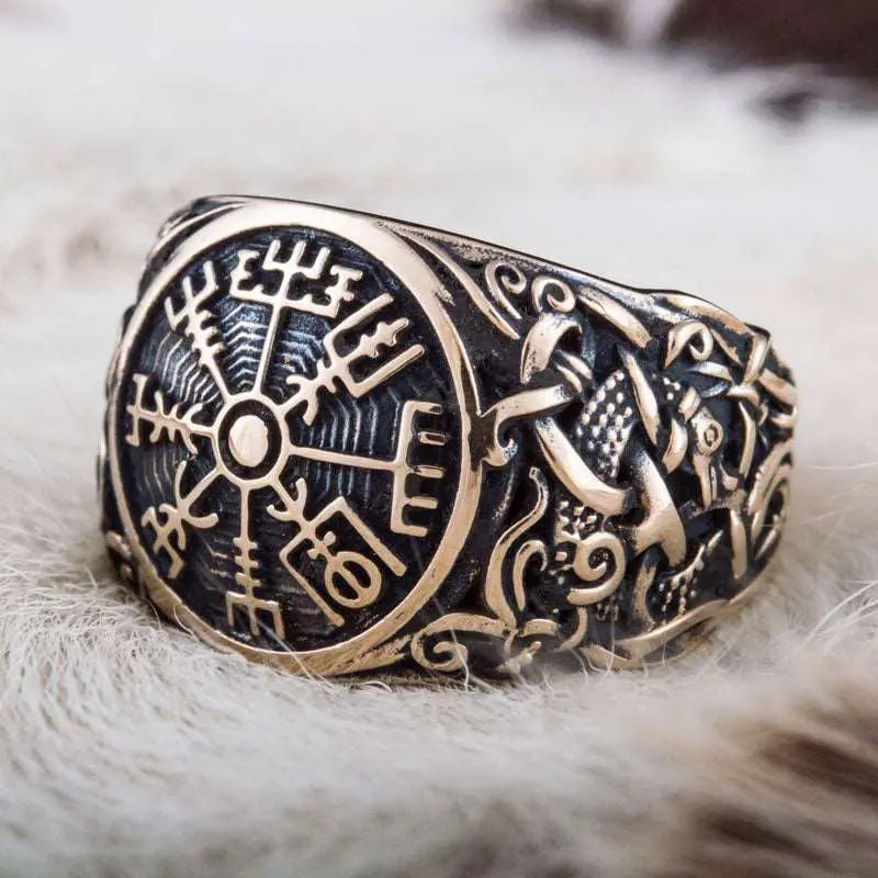 BAGUE VEGVISIR (BRONZE MASSIF) - Viking Héritage