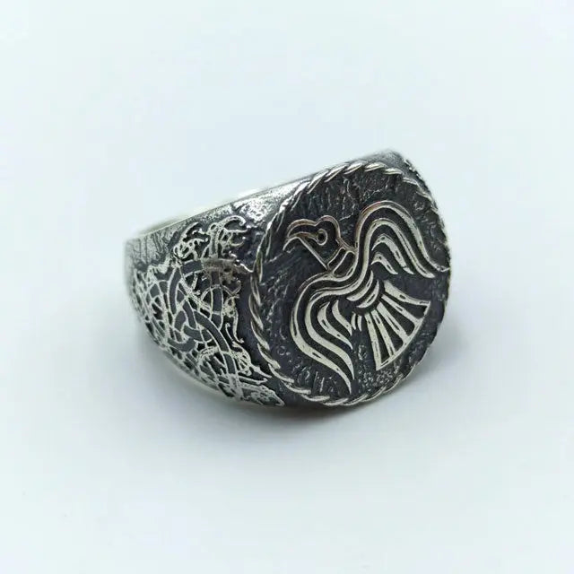 BAGUE VIKING CORBEAU (ARGENT) - Viking Héritage