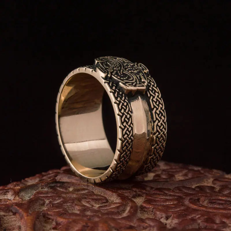 BAGUE VIKING GERI ET FREKI (BRONZE MASSIF) - Viking Héritage