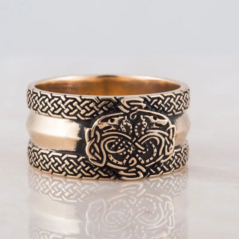 BAGUE VIKING GERI ET FREKI (BRONZE MASSIF) - Viking Héritage