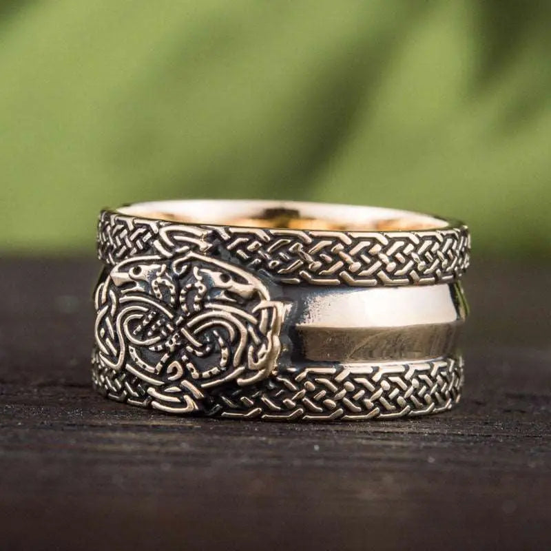 BAGUE VIKING GERI ET FREKI (BRONZE MASSIF) - Viking Héritage