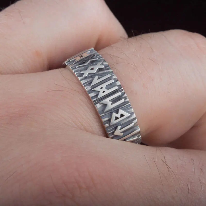BAGUE VIKING RUNES (ARGENT) - Viking Héritage