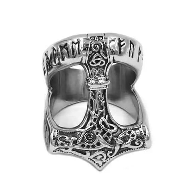 BAGUE VIKING RUNIQUE MARTEAU DE THOR - Viking Héritage