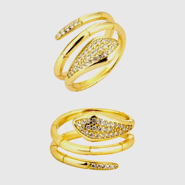 BAGUE VIPÈRE JAUNE (ARGENT) - Viking Héritage