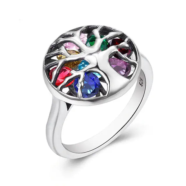 BAGUE YGGDRASIL 9 MONDES (ARGENT) - Viking Héritage