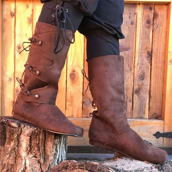 Bottes en cuir viking réplique Vikings début médiéval moyen âge chaussures vikin Bottes en cuir viking réplique Vikings début médiéval moyen âge chaussures vikin