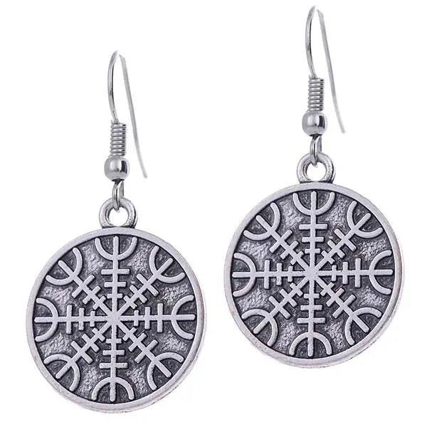 BOUCLES D&#39;OREILLES AEGISHJALMUR - Viking Héritage