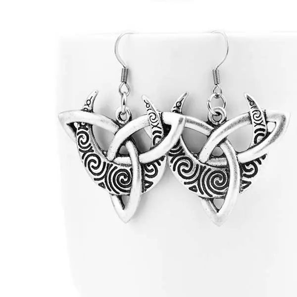 Bandmax Clou D'Oreille Tête De Loup À Noeud Celtique, Clou Médaillon