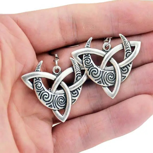 BOUCLES D'OREILLES TRIQUETRA - CROISSANT DE LUNE - Viking Héritage