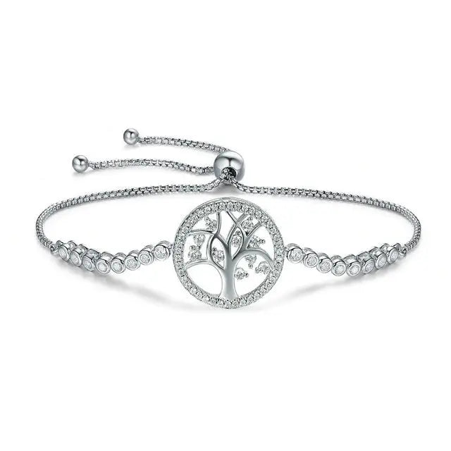 BRACELET ARBRE DE VIE CRYSTAL (ARGENT) - Viking Héritage