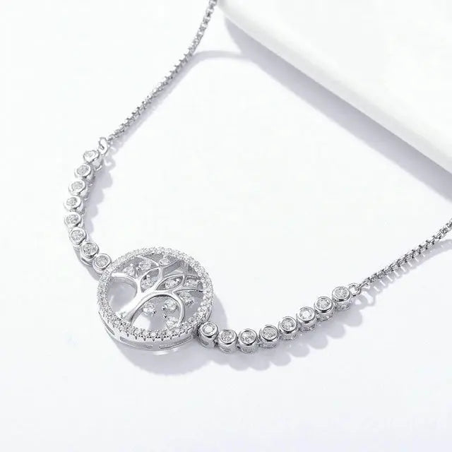 BRACELET ARBRE DE VIE CRYSTAL (ARGENT) - Viking Héritage