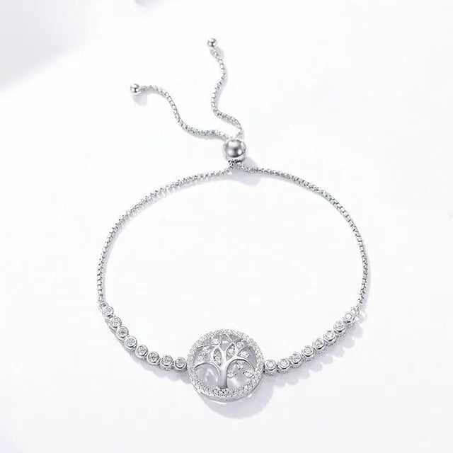 BRACELET ARBRE DE VIE CRYSTAL (ARGENT) - Viking Héritage