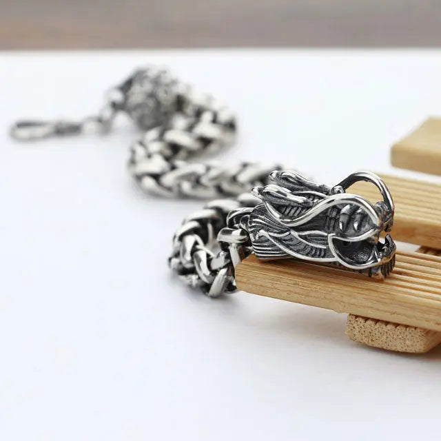 BRACELET DRAGON CÉLESTE (ARGENT) - Viking Héritage