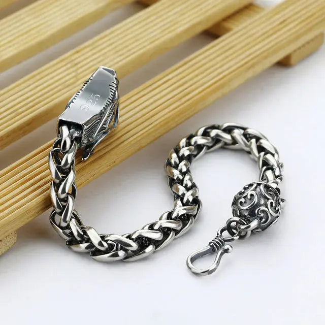 BRACELET DRAGON CÉLESTE (ARGENT) - Viking Héritage