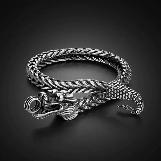BRACELET DRAGON EN ARGENT .925 - Viking Héritage