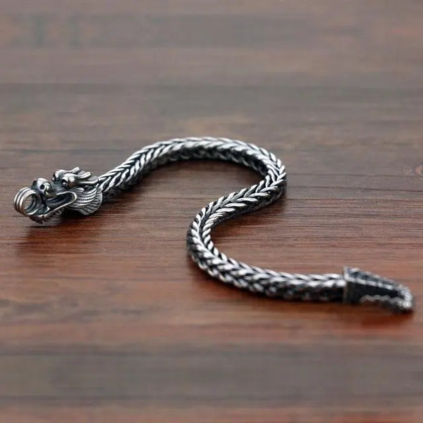 Bracelet Viking Dragon Asgard - Étain Sans Plomb - Fait Main En Écosse - Style Gothique Païen