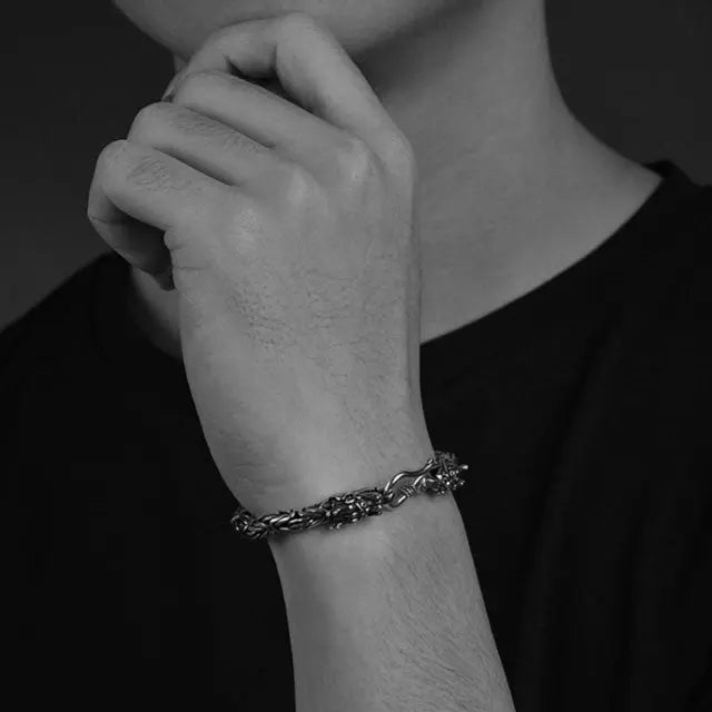 BRACELET DRAGON EN ARGENT - Viking Héritage