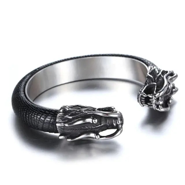 Bracciale Vichingo Con Testa Di Drago In Zinco – Finitura Anticata, Artefatto Stile Antico - Foto 6