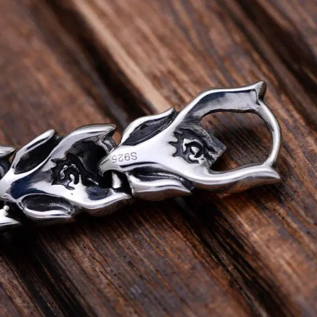 BRACELET DRAGON JORMUNGANDR EN ARGENT - Viking Héritage