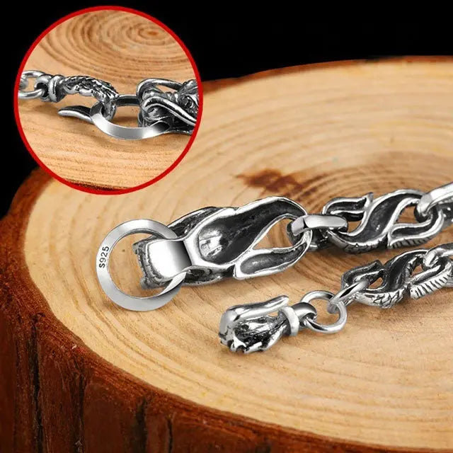 BRACELET DRAGON LÉGENDAIRE (ARGENT) - Viking Héritage