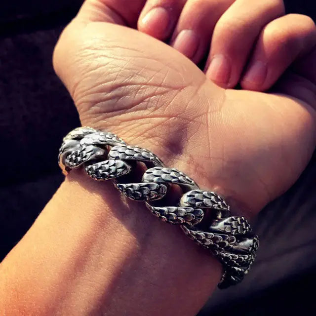 BRACELET DRAGON MYTHIQUE (ARGENT) - Viking Héritage