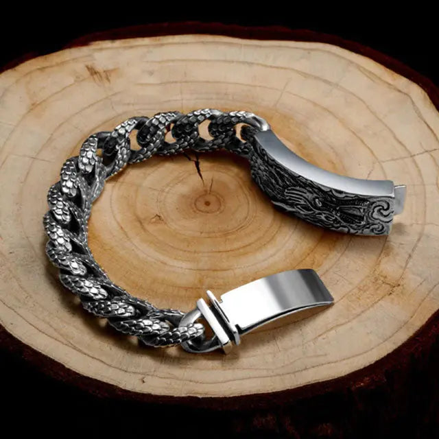 BRACELET DRAGON MYTHIQUE (ARGENT) - Viking Héritage