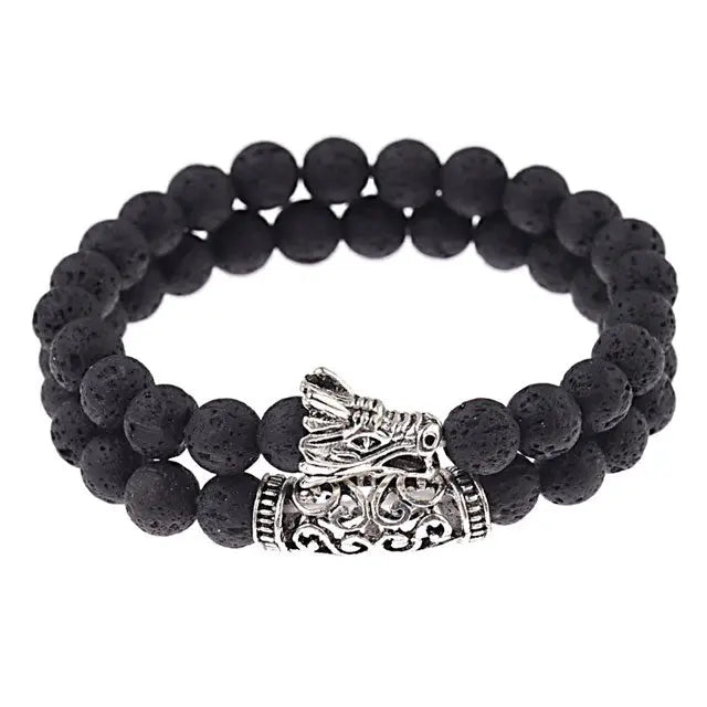 BRACELET DRAGON SCANDINAVE (PERLES) - Viking Héritage