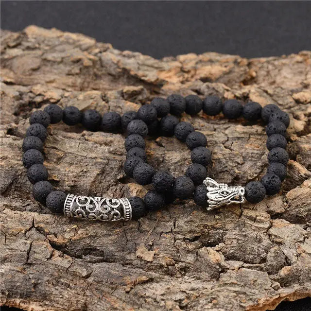 BRACELET DRAGON SCANDINAVE (PERLES) - Viking Héritage