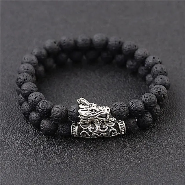 BRACELET DRAGON SCANDINAVE (PERLES) - Viking Héritage