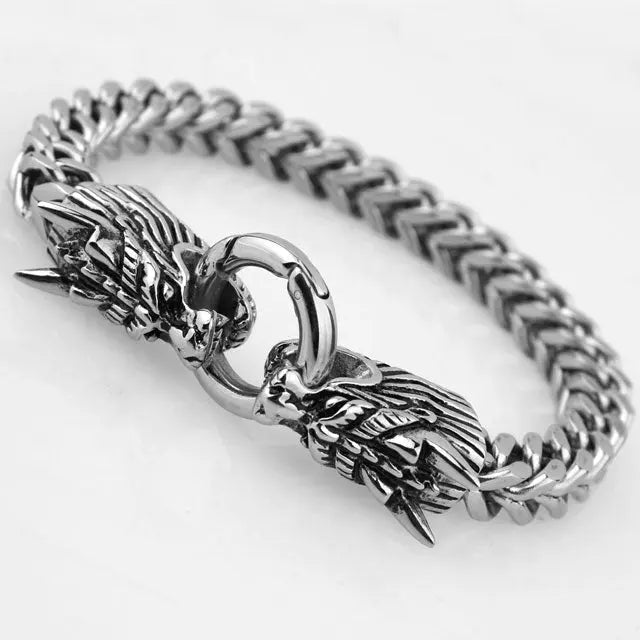BRACELET DRAGON SIMPLE (ACIER) - Viking Héritage