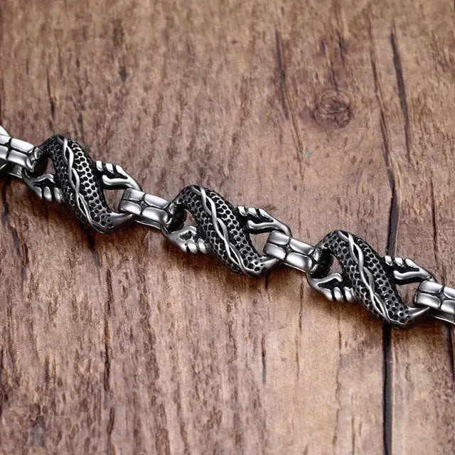 BRACELET DRAGON UNIQUE (ACIER) - Viking Héritage